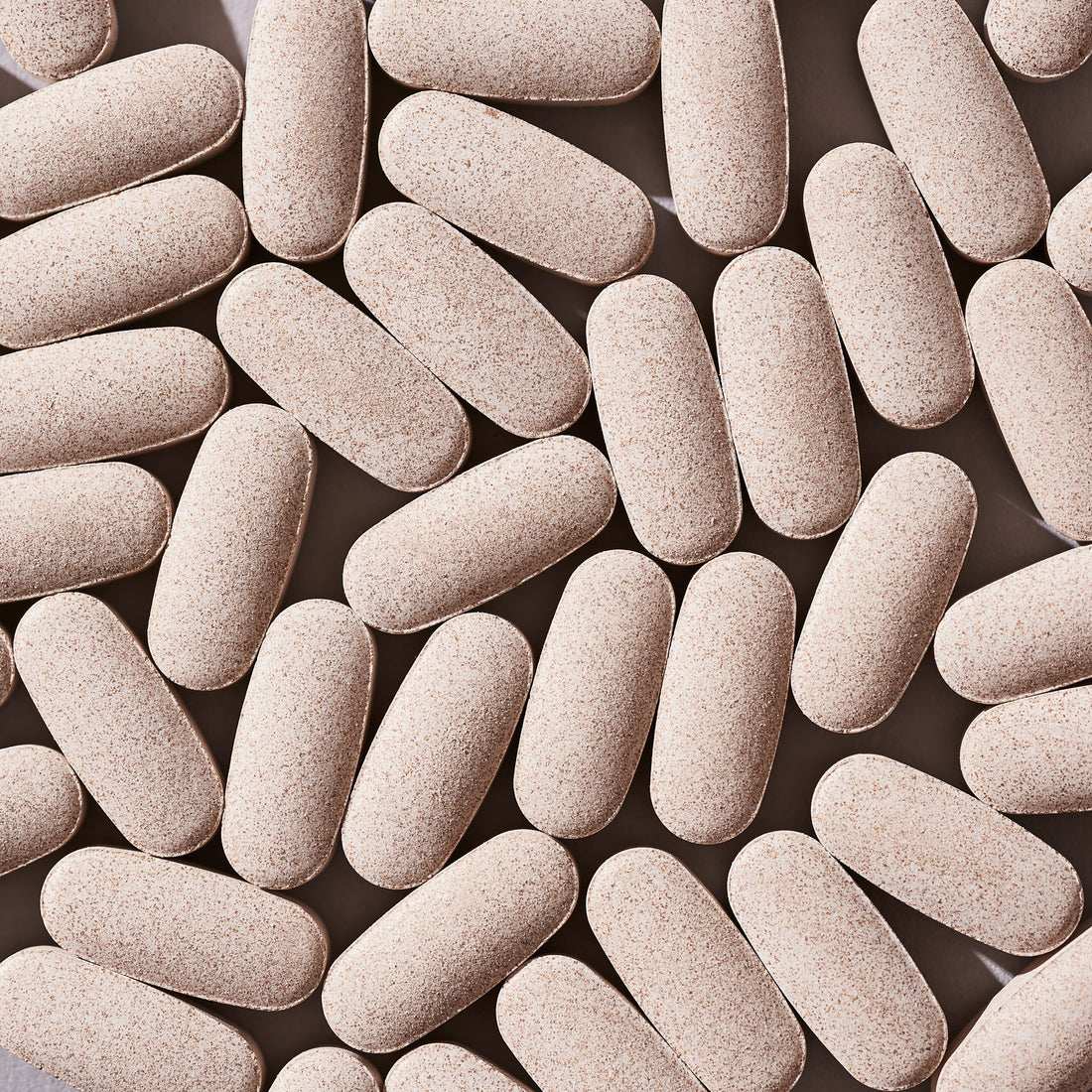 Flat lay of natural nootropic supplement